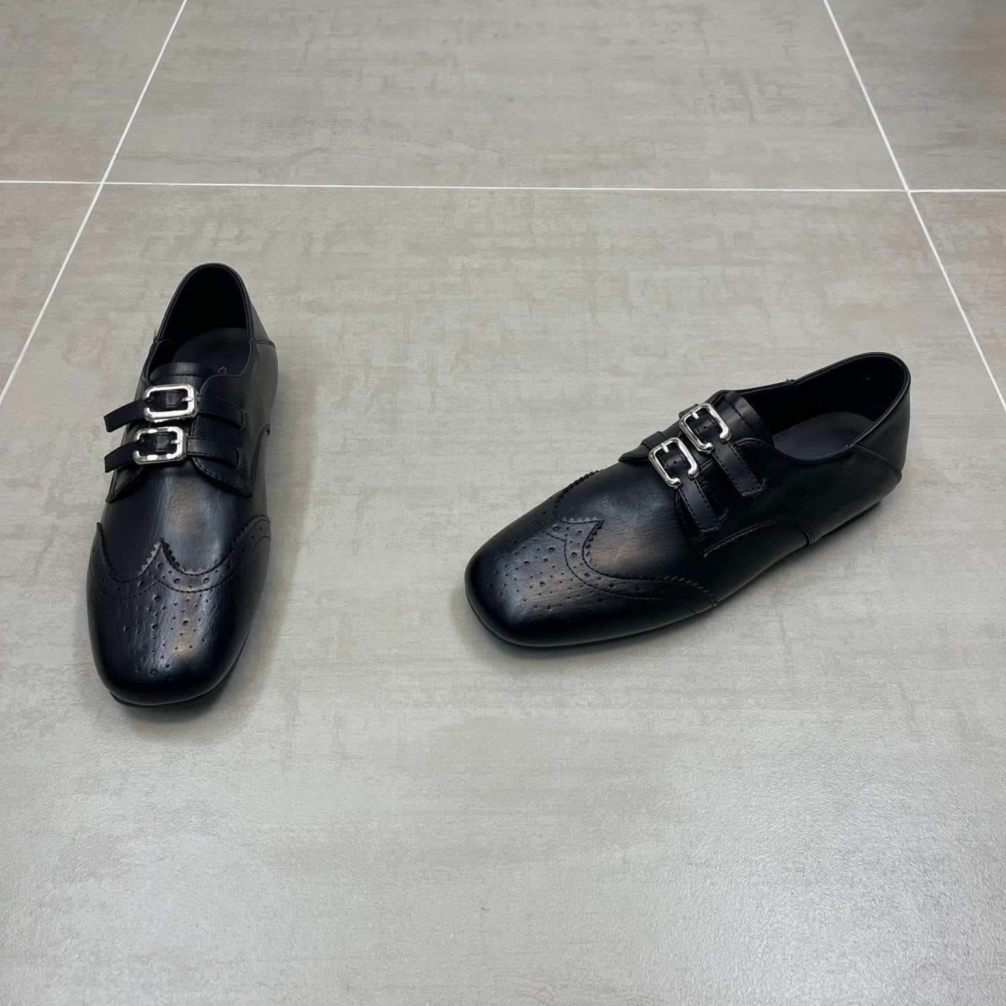 Damen Schuhe Lackleder Elegant Schnalle Schwarz