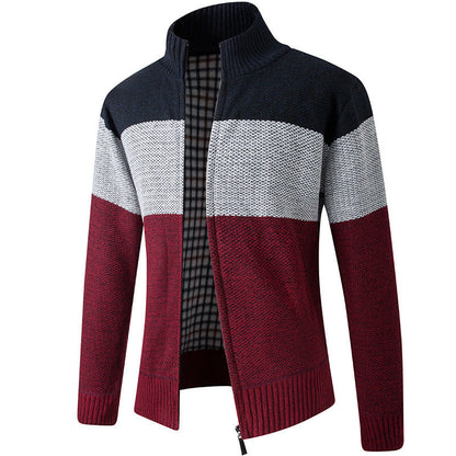 Herren Strickjacke Modern Gestreift Kragen