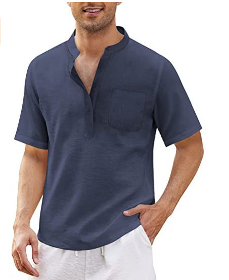 Herren Kurzarm-Shirt mit Brusttasche Hochwertig Modern