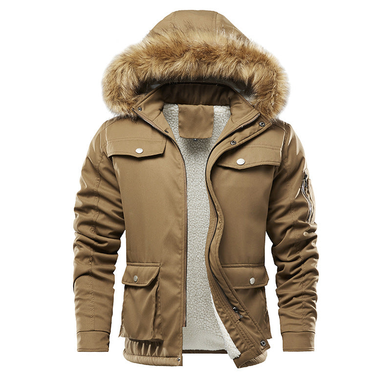 Herren Winterjacke Isoliert mit Abnehmbarer Kapuze Warm