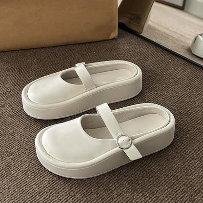 Damenschuhe Plateau Pantoletten Komfortabel Weite Einstellbar