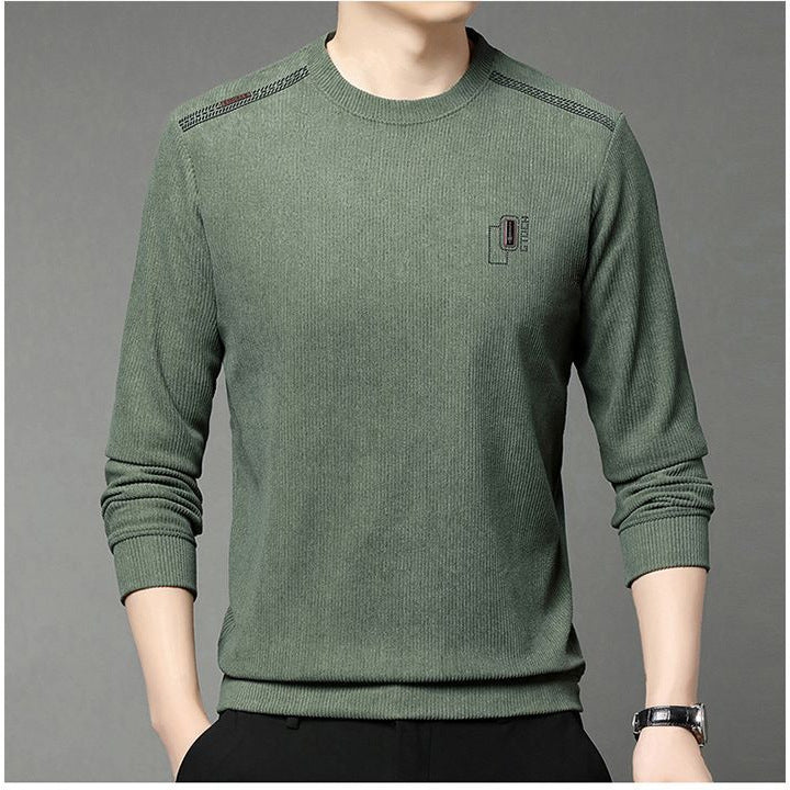 Herren Pullover Modern Rundhals mit Kontrastkragen