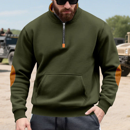 Herren Pullover Hochabschließend Kapuze Reißverschluss Funktion