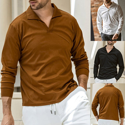 Herren Poloshirt Langarm Modern Kragen Berlin Style - BerlinGlamour
