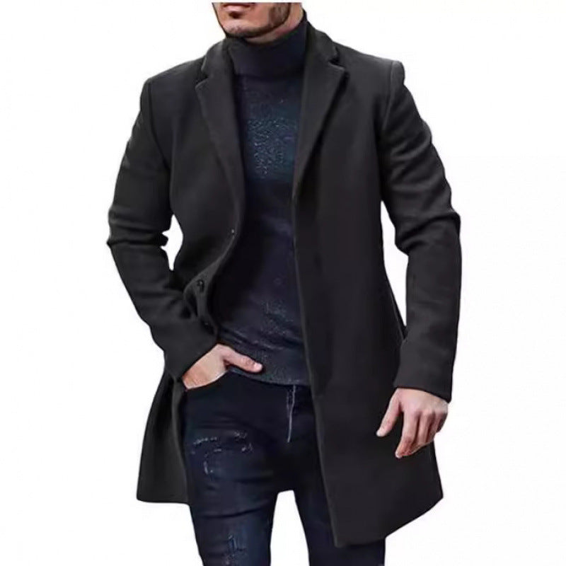 Herren Wollmantel Slimfit Klassisch Elegant