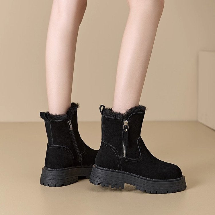 Damen Stiefeletten Warm Isoliert Winterstiefel Robust