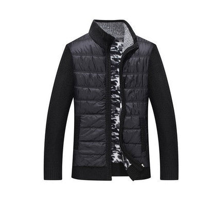 Herren Steppjacke Modern Strickdetails Hochkragen Winter