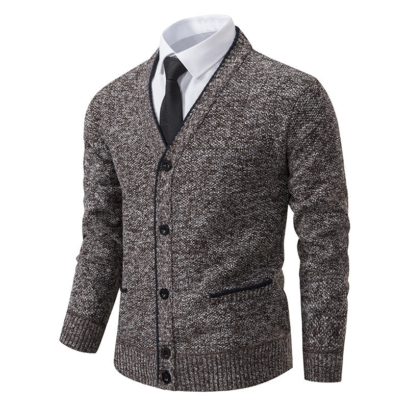 Herren Strickjacke V-Ausschnitt Elegante Details Modern