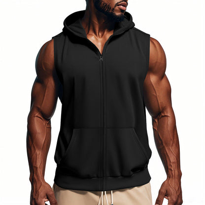 Herren Sportjacke Ärmellos Reißverschluss Funktionsshirt