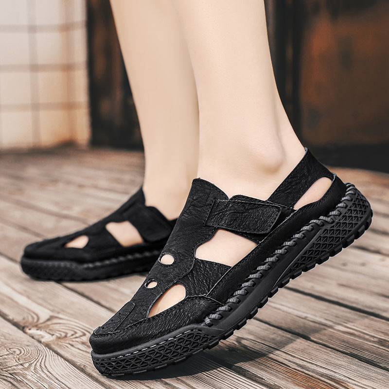 Damen Leder Sandalen Bequem Sommer Mode