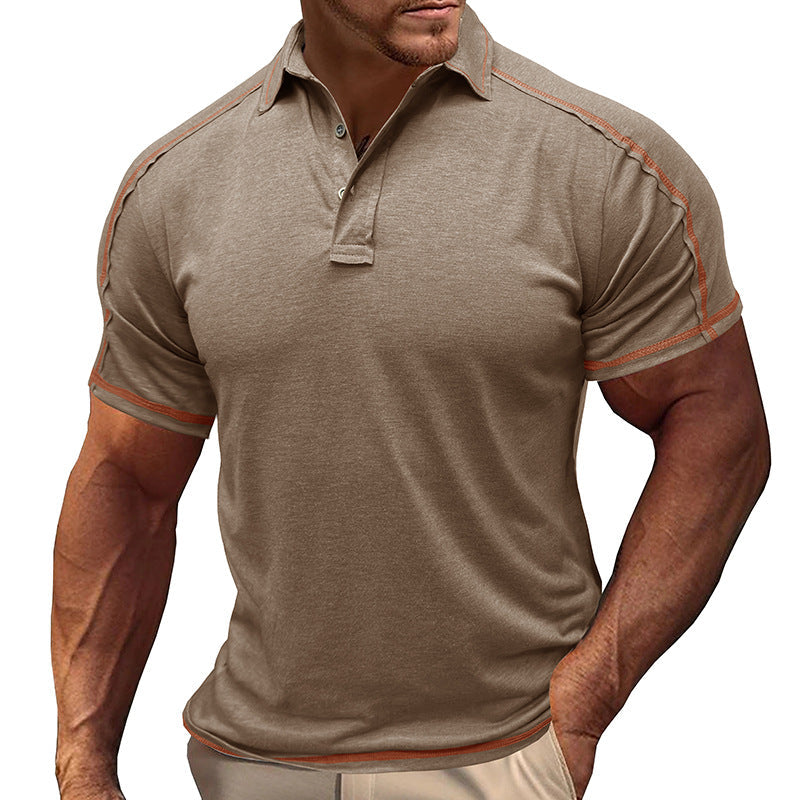 Herren Polo-Shirt Modern mit Kontrastnähten Casual