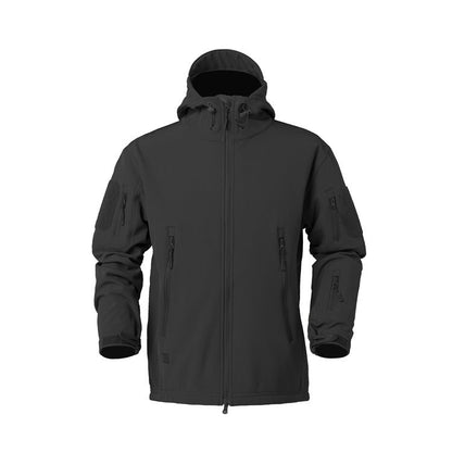 Herren Softshelljacke Taktisch mit Reißverschlusstaschen Verstellbar