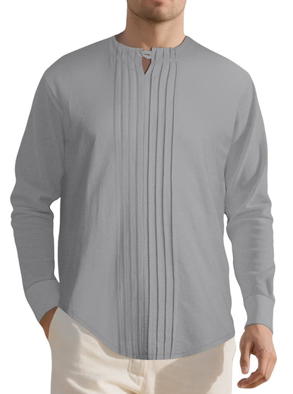 Herren Langarmhemd Elegant Strukturiert Modern