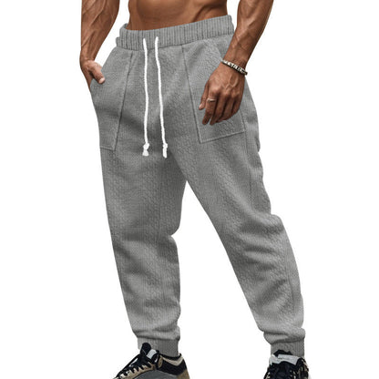 Herren Freizeithose Modern Strickdesign Schwarz