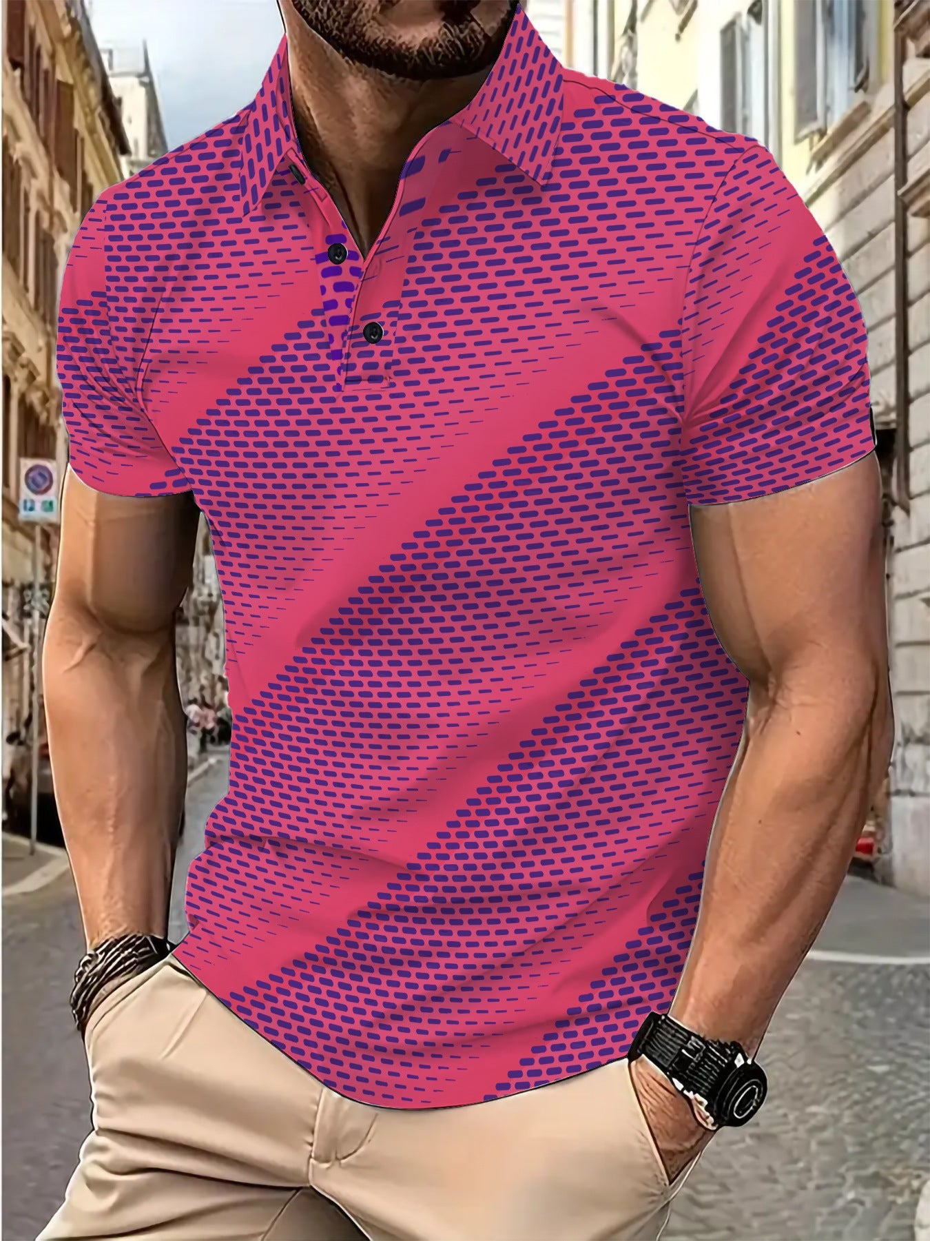 Herren Poloshirt Modern mit Grafikdruck