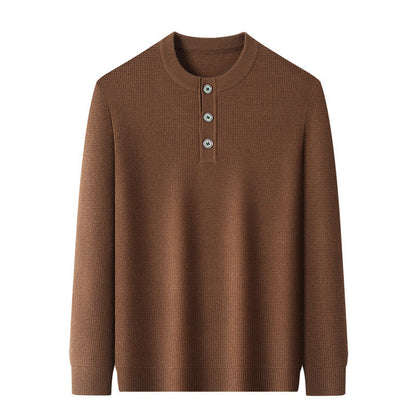 Herren Strickpullover Warm Knopfleiste Winter