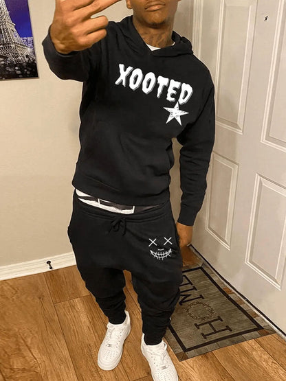 Herren Hoodie Jogginghose Set Modern Auffällig Streetwear