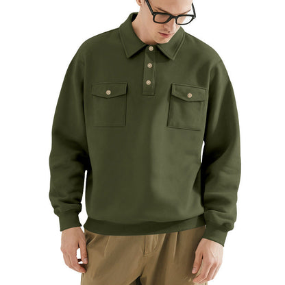 Herren Pullover Lässig Mit Pattentaschen Groß