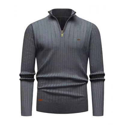 Herren Pullover Modern Rippenstruktur Reißverschluss