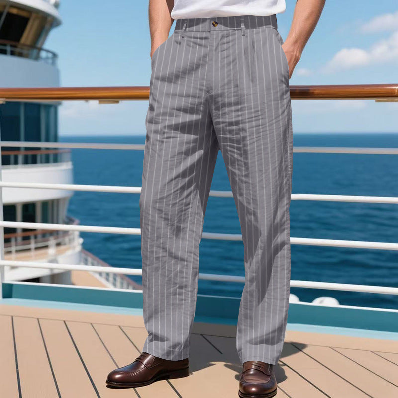 Herren Anzughose Gestreift Elegant Modern