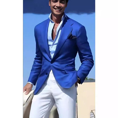 Herren Leinenblazer Slim Fit Elegant Sommer