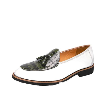 Damen Mokassins Elegante Leder Schuhe mit Quasten Detail