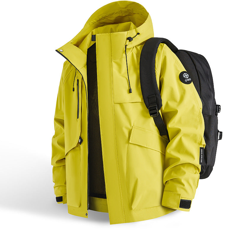 Herren Allwetterjacke Wasserdicht mit Taschen Verstellbar - BerlinGlamour