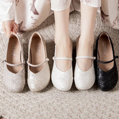 Damen Ballerinas Blumenmuster Komfort Schuhe