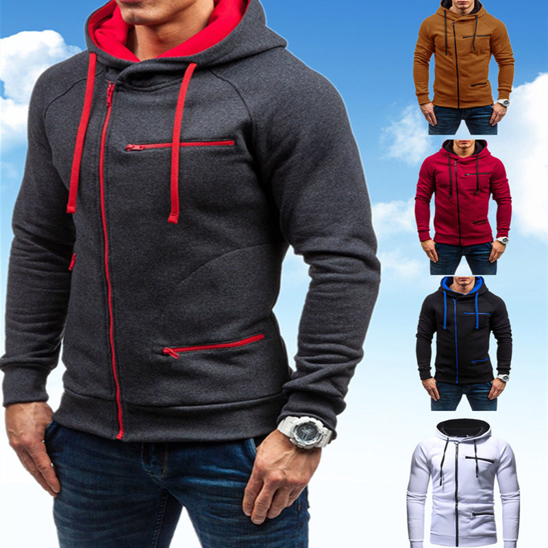 Herren Hoodie Funktionstaschen Reißverschluss Modern - BerlinGlamour