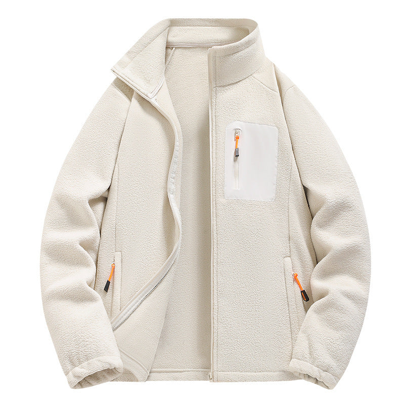 Herren Fleecejacke Warm Reißverschluss Taschen Modern