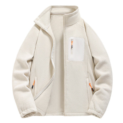 Herren Fleecejacke Warm Reißverschluss Taschen Modern