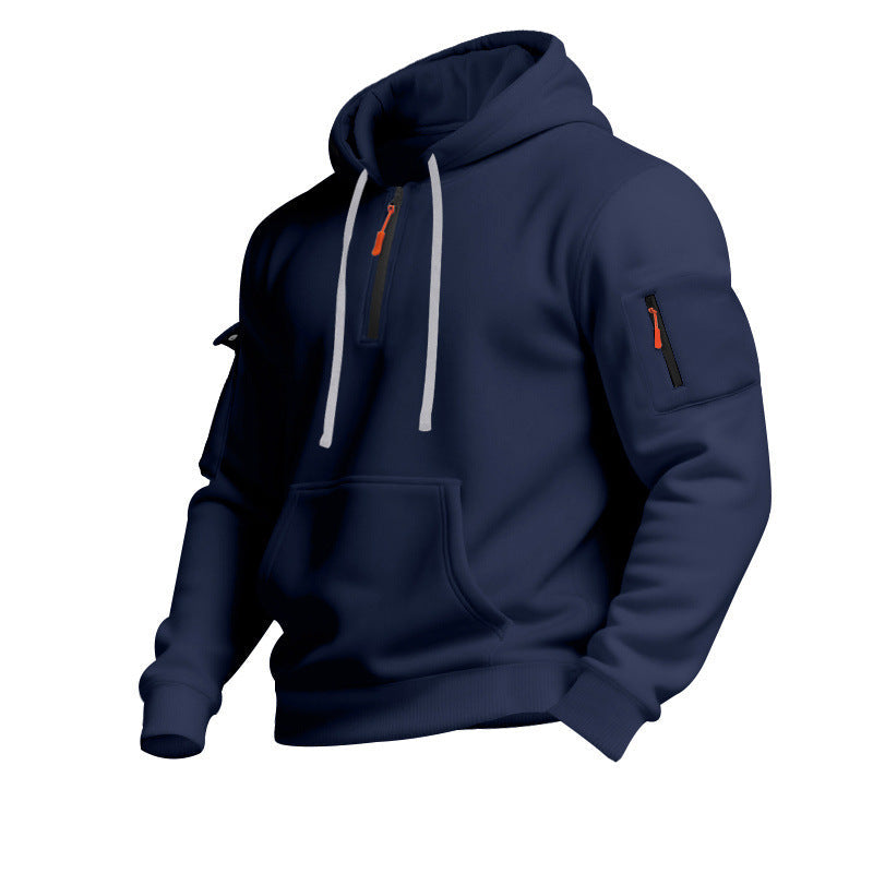 Schöne Sportliche Kapuzenpullover mit Reißverschluss und praktischen Taschen BerlinGlamour.