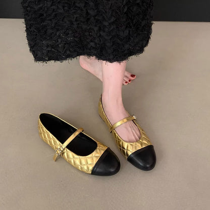 Damen Ballerinas Elegante Riemen Schuhe Glitzer