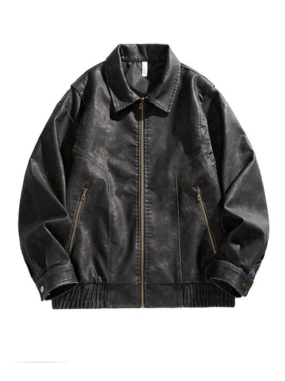 Lederjacke Herren Kurz Lederjacke Elastisch Mit Taschen