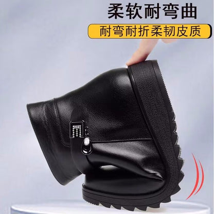 Damen Stiefeletten Warm Winterlich Mit Klappverschluss