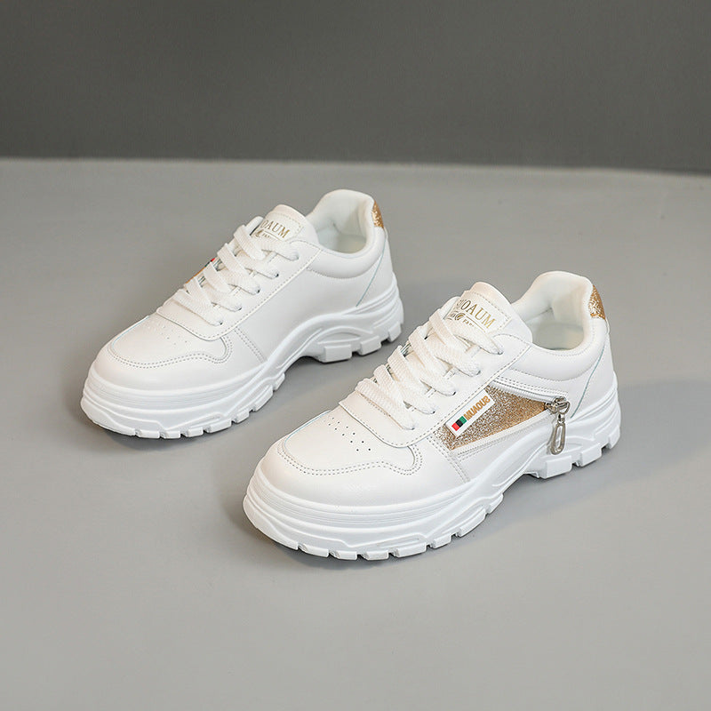 Damen Sneaker Modisch Gepolstert Reißverschluss
