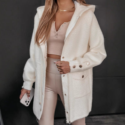 Damen Sherpa Jacke Kuschelig Warm mit Taschen - BerlinGlamour