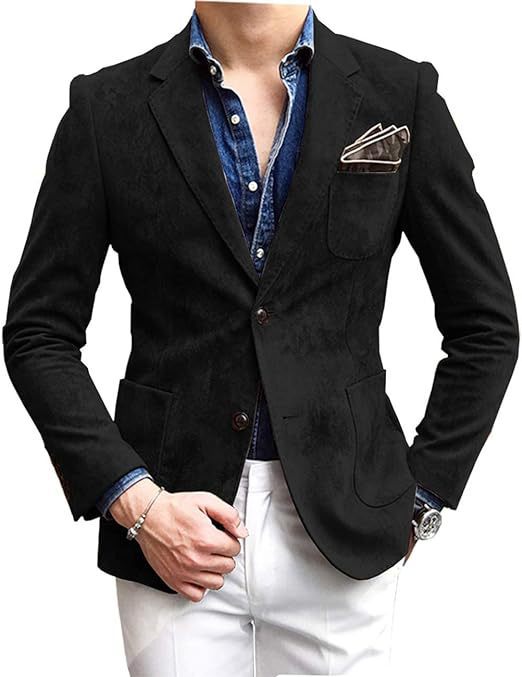 Eleganter Herren Blazer Slim Fit Schwarzer Anzug
