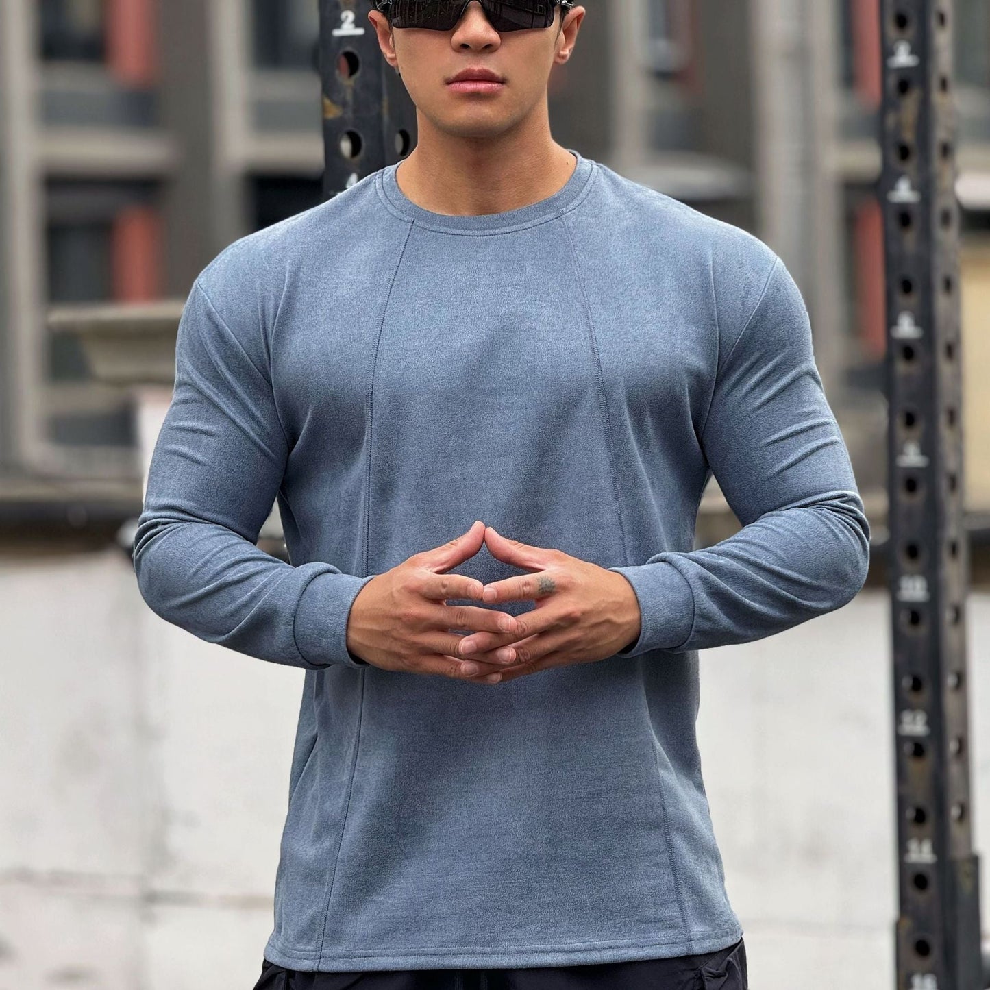 Herren Sportshirt Langarm Nahtlos Fit Schnitt