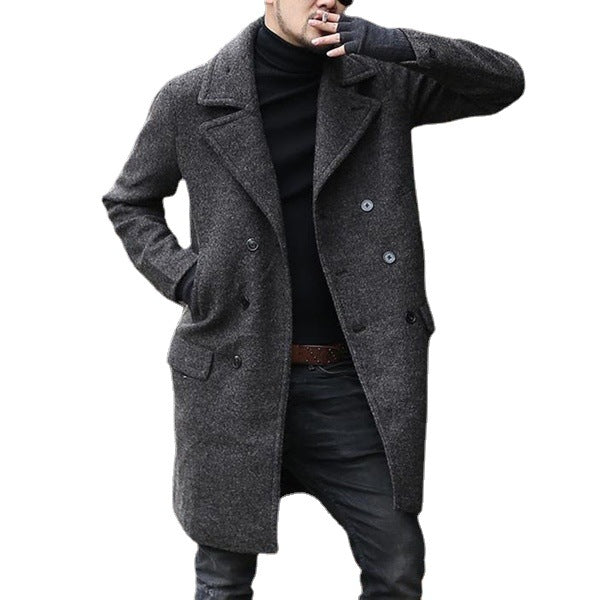 Herren Mantel Doppelt Geschliffen Eleganter Wollmantel Modern