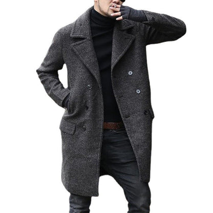 Herren Mantel Doppelt Geschliffen Eleganter Wollmantel Modern
