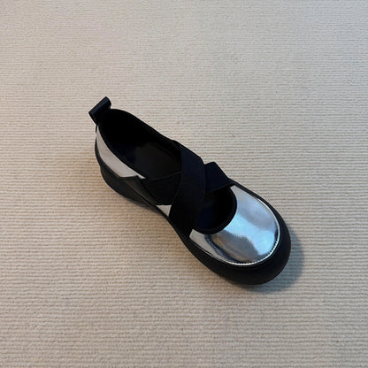 Damen Ballerinas Komfort Sohle Elastisch Weich