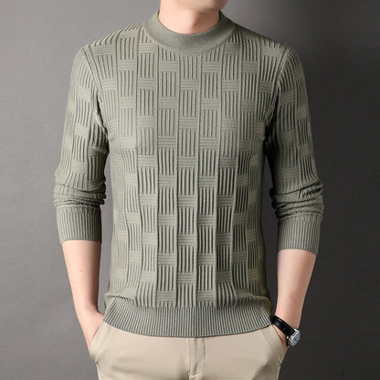 Herren Pullover Feinstrick Modernes Design Grau