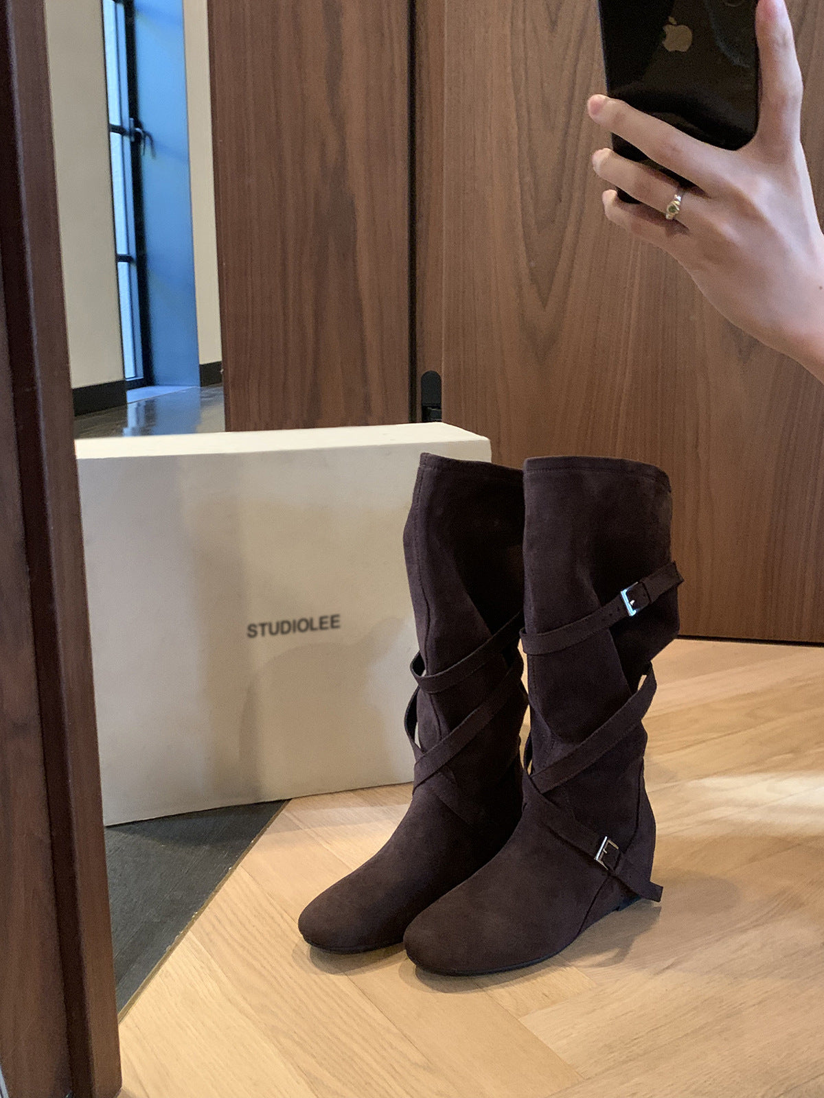 Damen Stiefel Elegante Mit Verstellbarem Riemen Komfortabel