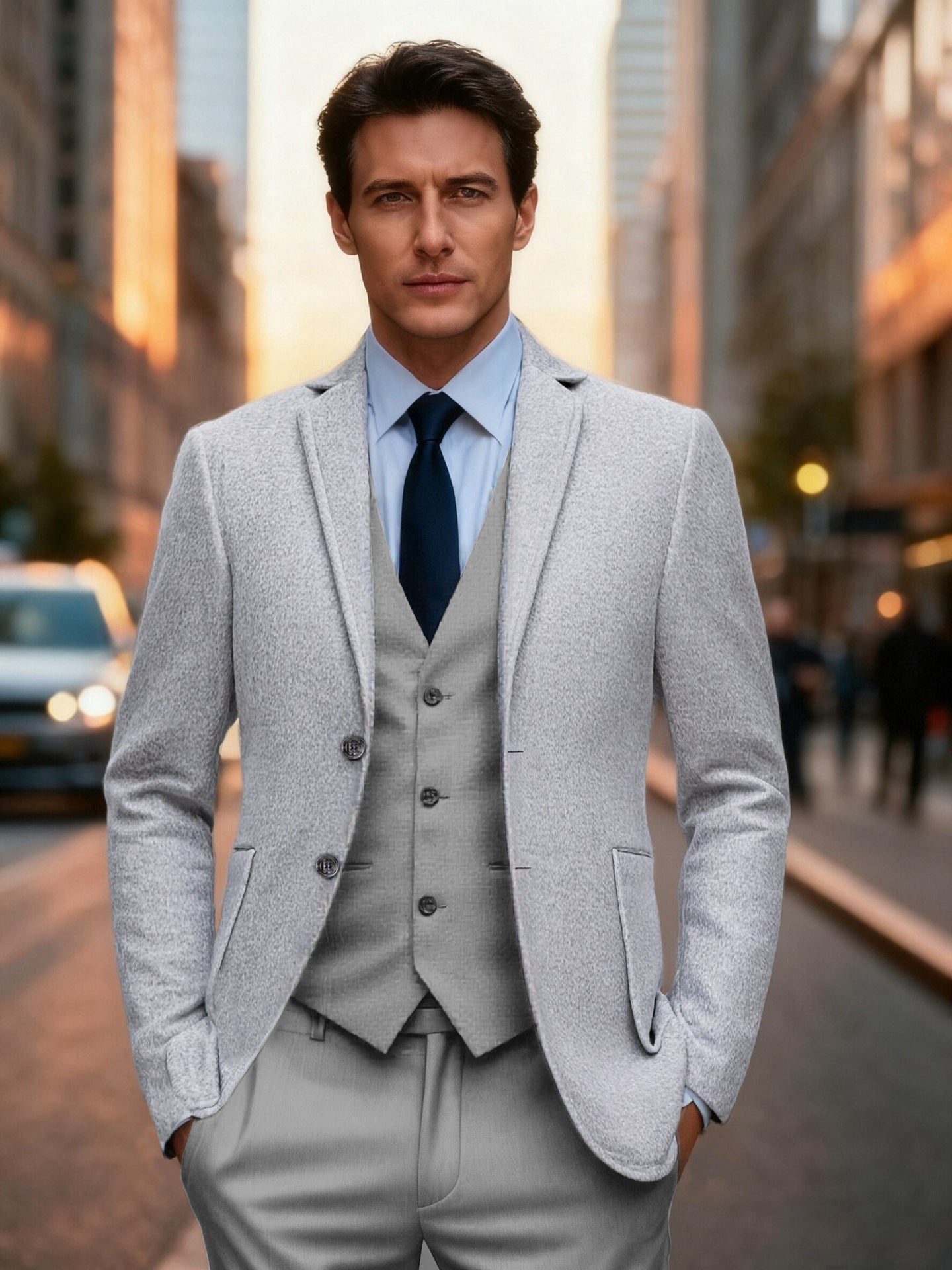 Herren Blazer Einreihig Klassisch Slim Fit