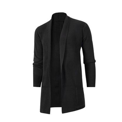 Herren Strickjacke Offener Schnitt Mit Taschen Großzügig