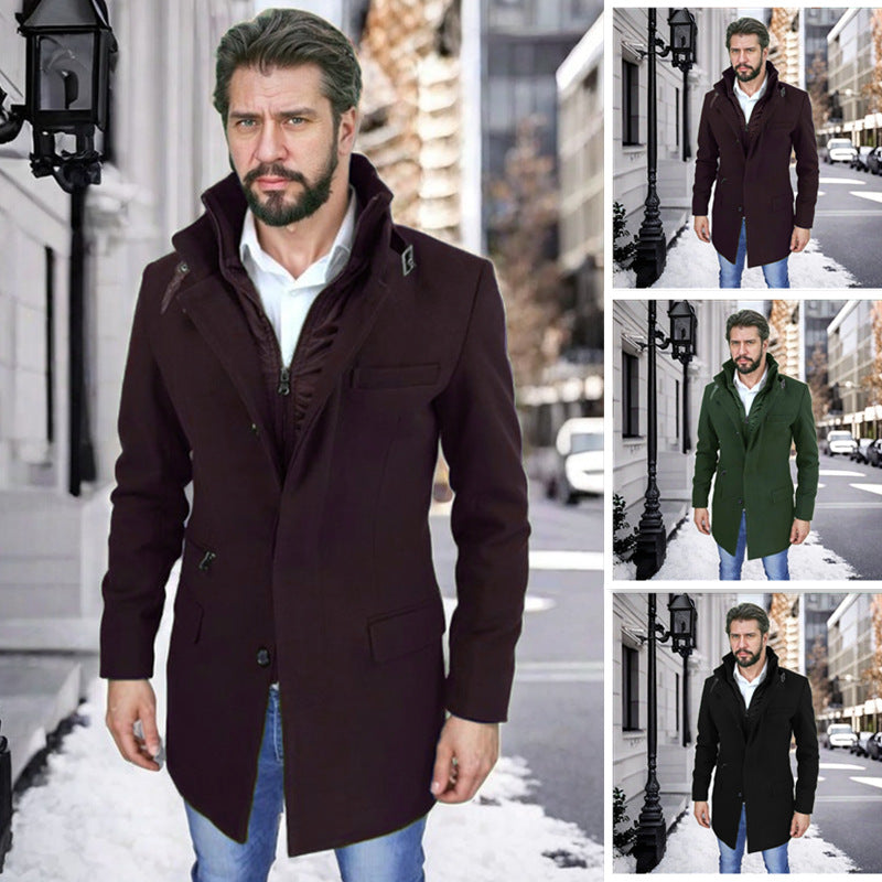 Herren Übergangs-Mantel Modern mit abnehmbarer Innenjacke - BerlinGlamour