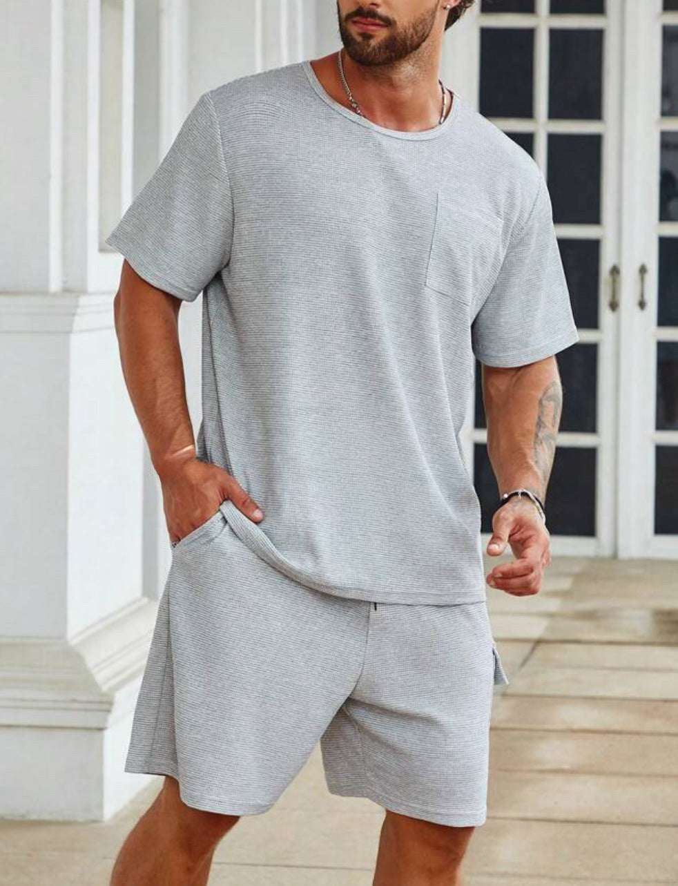 Herren Sportset Atmungsaktiv mit Taschen Modern
