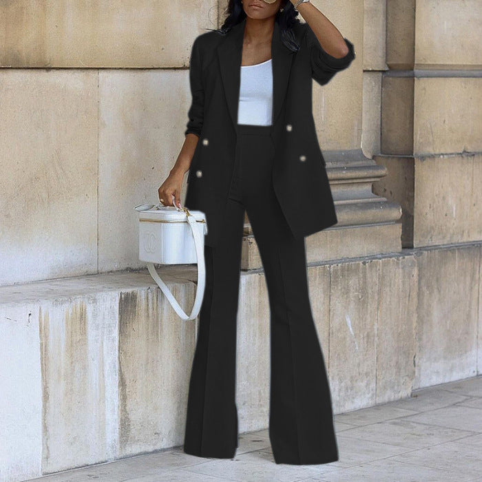 Damen Blazer-Set Elegant mit weitem Bein und Taillengürtel