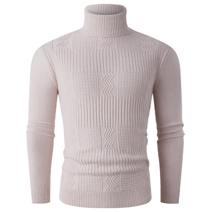 Herren Rollkragenpullover Elegant Strukturiert Modern